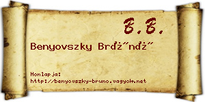 Benyovszky Brúnó névjegykártya